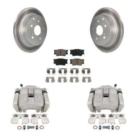 Rear Disc Brake Caliper Coated Rotors And Ceramic Pads Kit For Toyota RAV4 KCG-100269C