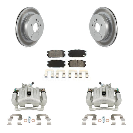Rear Brake Caliper Coat Rotor Semi-Metallic Pad Kit For Chevrolet Equinox Pontiac Saturn KCG-100269S