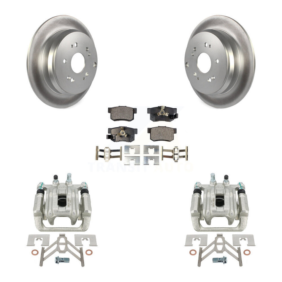 Rear Disc Brake Caliper Coated Rotors And Ceramic Pads Kit For 2005-2006 Honda CR-V KCG-100269T by Transit Auto