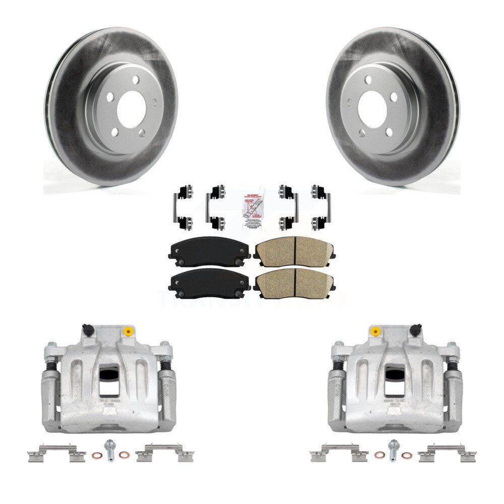 Front Brake Caliper Coat Rotor Ceramic Pad Kit For Chrysler 300 Dodge Charger Challenger KCG-100270N