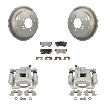 Rear Disc Brake Caliper Coated Rotors And Ceramic Pad Kit For 2001-2006 Hyundai Santa Fe KCG-100271T