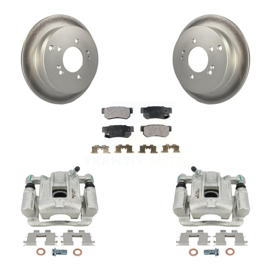 Rear Disc Brake Caliper Coated Rotors And Ceramic Pad Kit For 2001-2006 Hyundai Santa Fe KCG-100271T