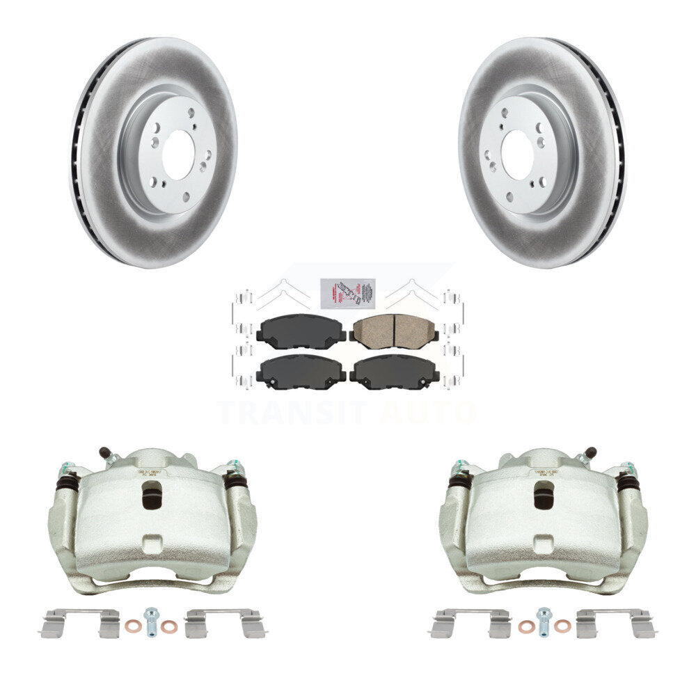 Front Disc Brake Caliper Coated Rotors And Ceramic Pads Kit For 2005-2006 Honda CR-V KCG-100273N