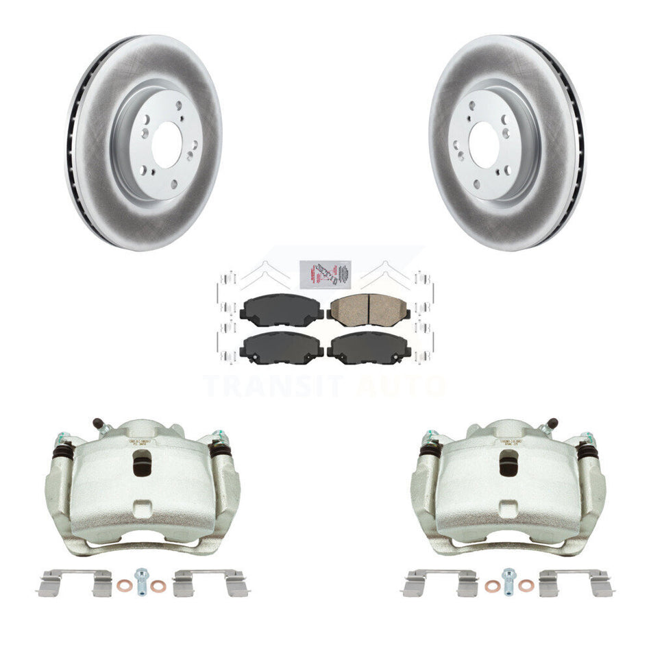 Front Disc Brake Caliper Coated Rotors And Ceramic Pads Kit For 2005-2006 Honda CR-V KCG-100273N