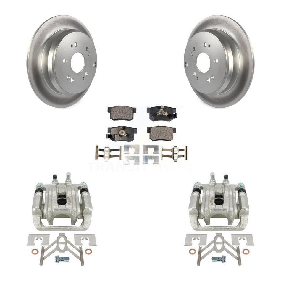 Rear Disc Brake Caliper Coated Rotors And Semi-Metallic Pads Kit For Honda CR-V Acura RDX KCG-100273P