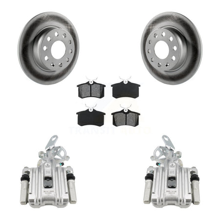 Rear Brake Caliper Coat Rotors Semi-Metallic Pad Kit For 2010-2013 Audi A3 DIESEL engine KCG-100273S