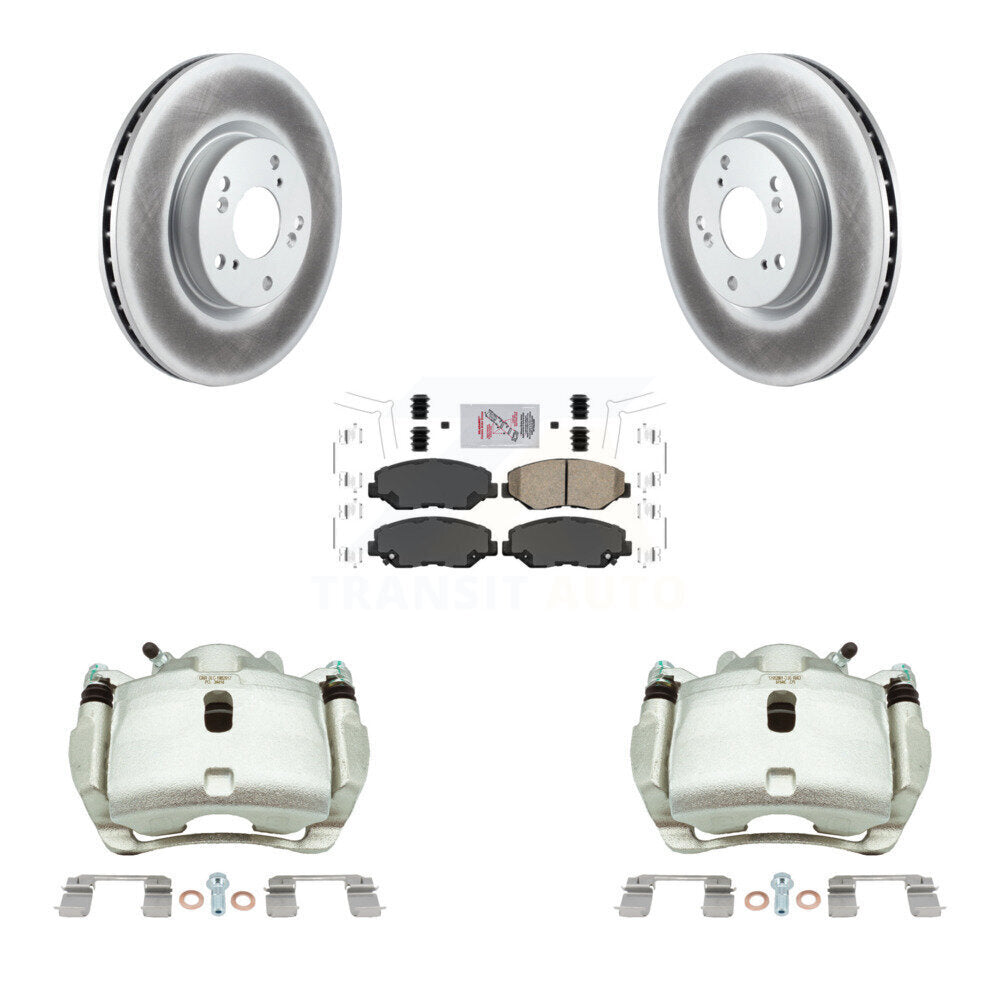 Front Disc Brake Caliper Coated Rotors And Ceramic Pads Kit For 2005-2006 Honda CR-V KCG-100274N