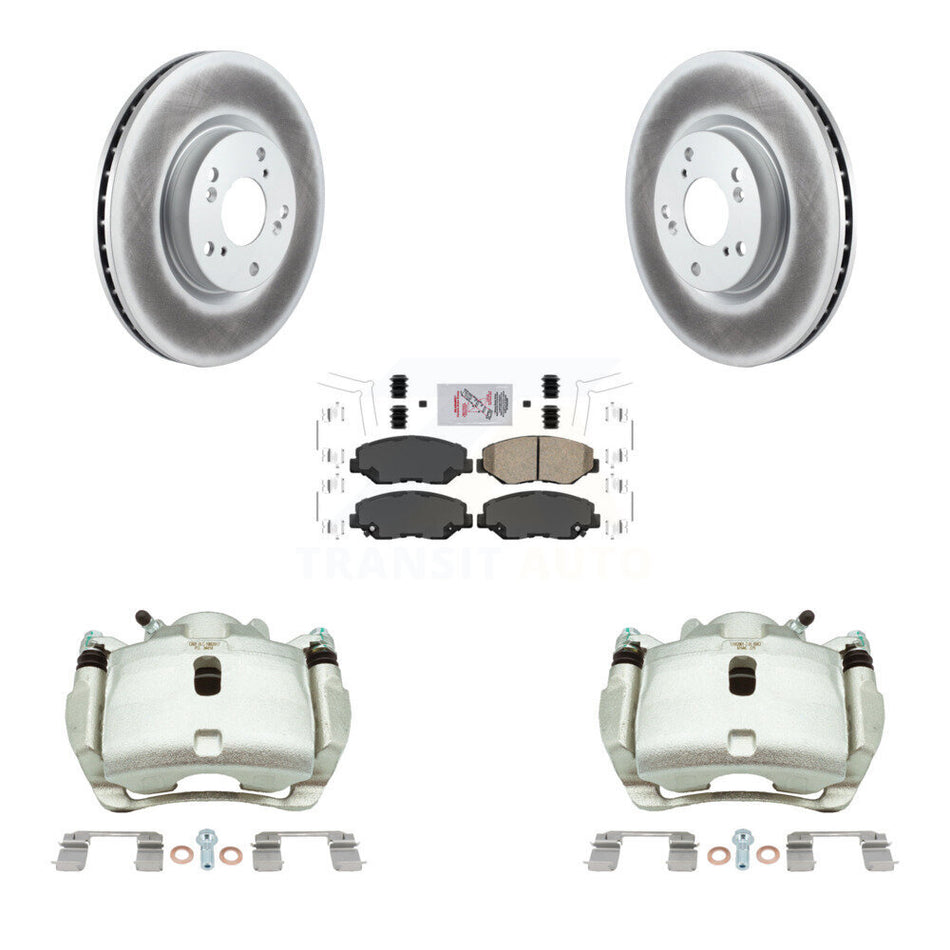 Front Disc Brake Caliper Coated Rotors And Ceramic Pads Kit For 2005-2006 Honda CR-V KCG-100274N