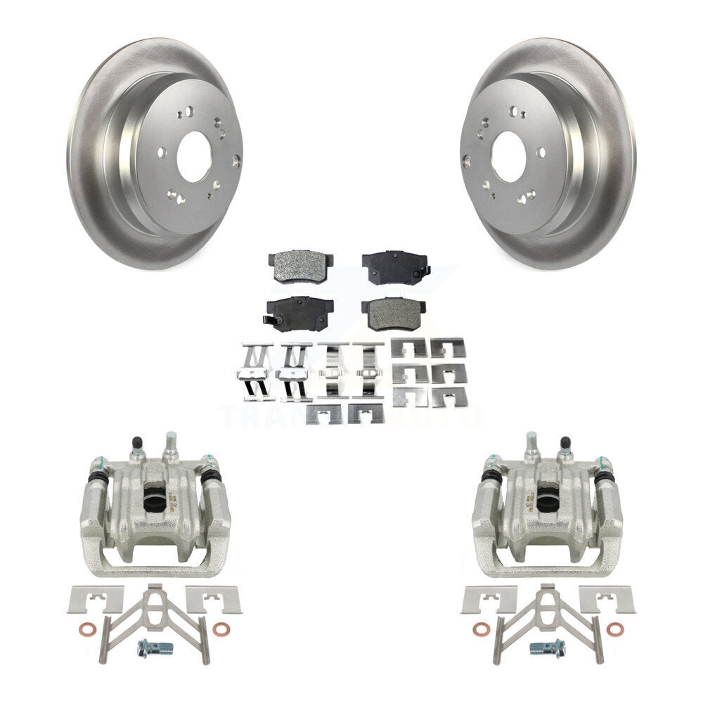 Rear Disc Brake Caliper Coated Rotors And Semi-Metallic Pads Kit For Acura RDX KCG-100274P by Transit Auto