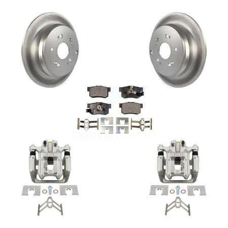 Rear Disc Brake Caliper Coated Rotors And Semi-Metallic Pad Kit For Honda CR-V Acura RDX KCG-100275P