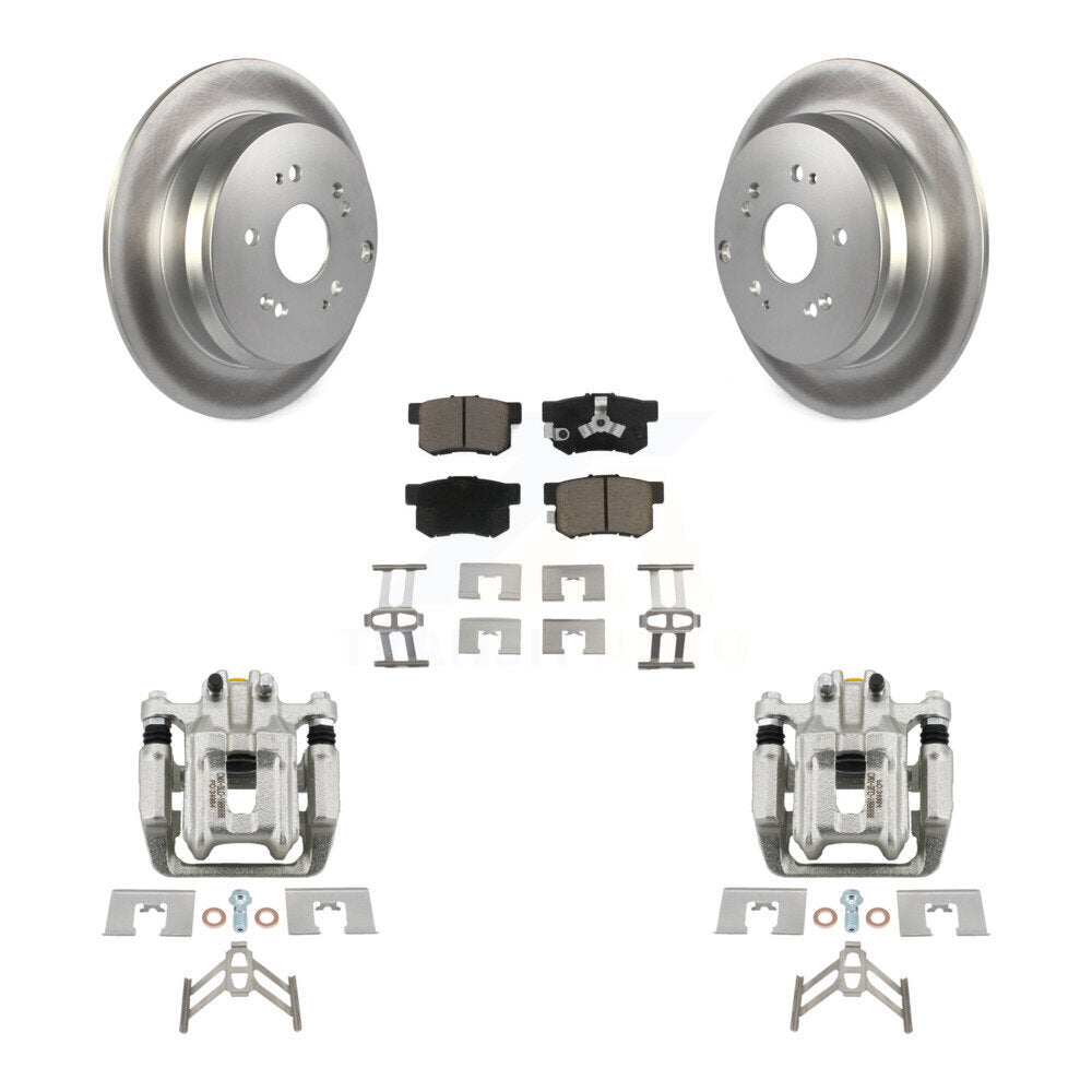 Rear Disc Brake Caliper Coated Rotors And Ceramic Pads Kit For Honda CR-V Acura RDX KCG-100276C
