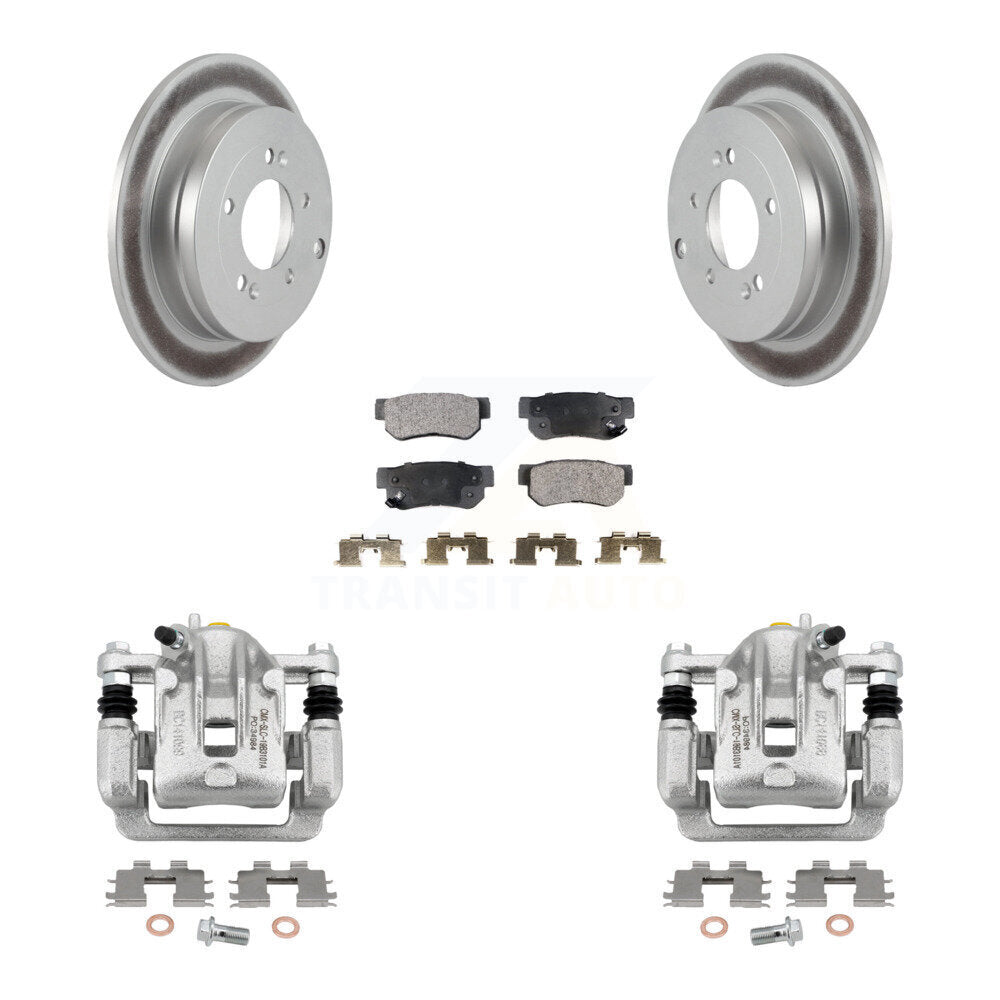 Rear Disc Brake Caliper Coated Rotors And Ceramic Pads Kit For Hyundai Azera KCG-100276T