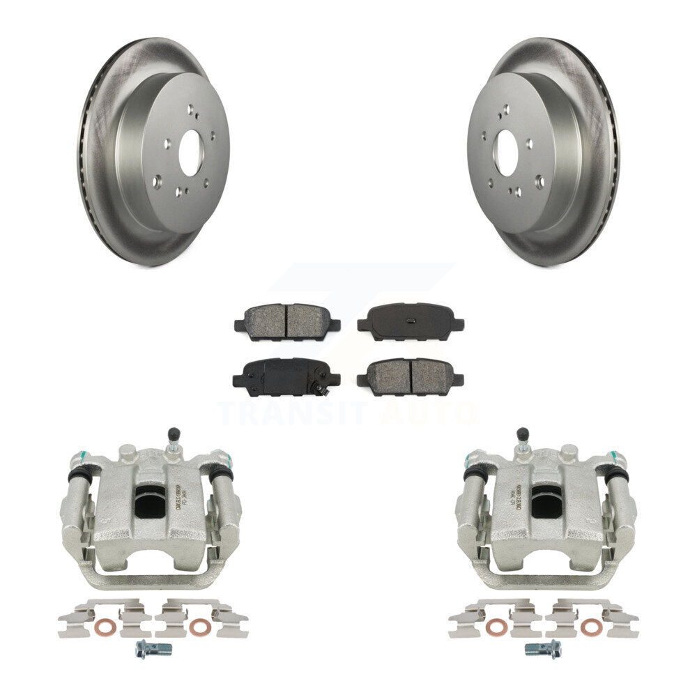 Rear Disc Brake Caliper Coated Rotors And Semi-Metallic Pads Kit For 2009-2013 Suzuki Grand Vitara KCG-100277S by Transit Auto