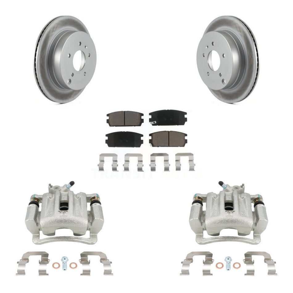 Rear Brake Caliper Coat Rotors Ceramic Pad Kit For Chevrolet Equinox Pontiac Torrent Vue KCG-100278C