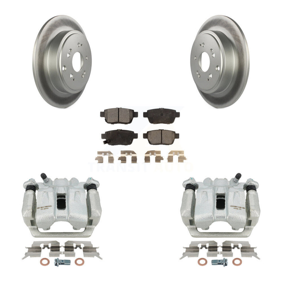 Rear Disc Brake Caliper Coated Rotors And Semi-Metallic Pads Kit For 2006-2014 Honda Ridgeline KCG-100278P