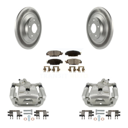 Rear Disc Brake Caliper Coated Rotors And Ceramic Pads Kit For 2016-2022 Mazda CX-5 KCG-100278T
