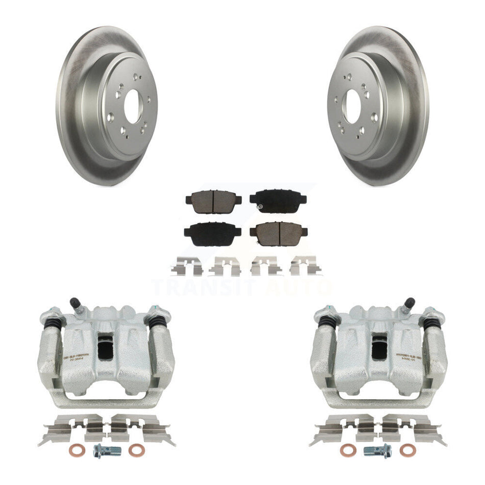 Rear Disc Brake Caliper Coated Rotors And Ceramic Pads Kit For 2006-2014 Honda Ridgeline KCG-100279C