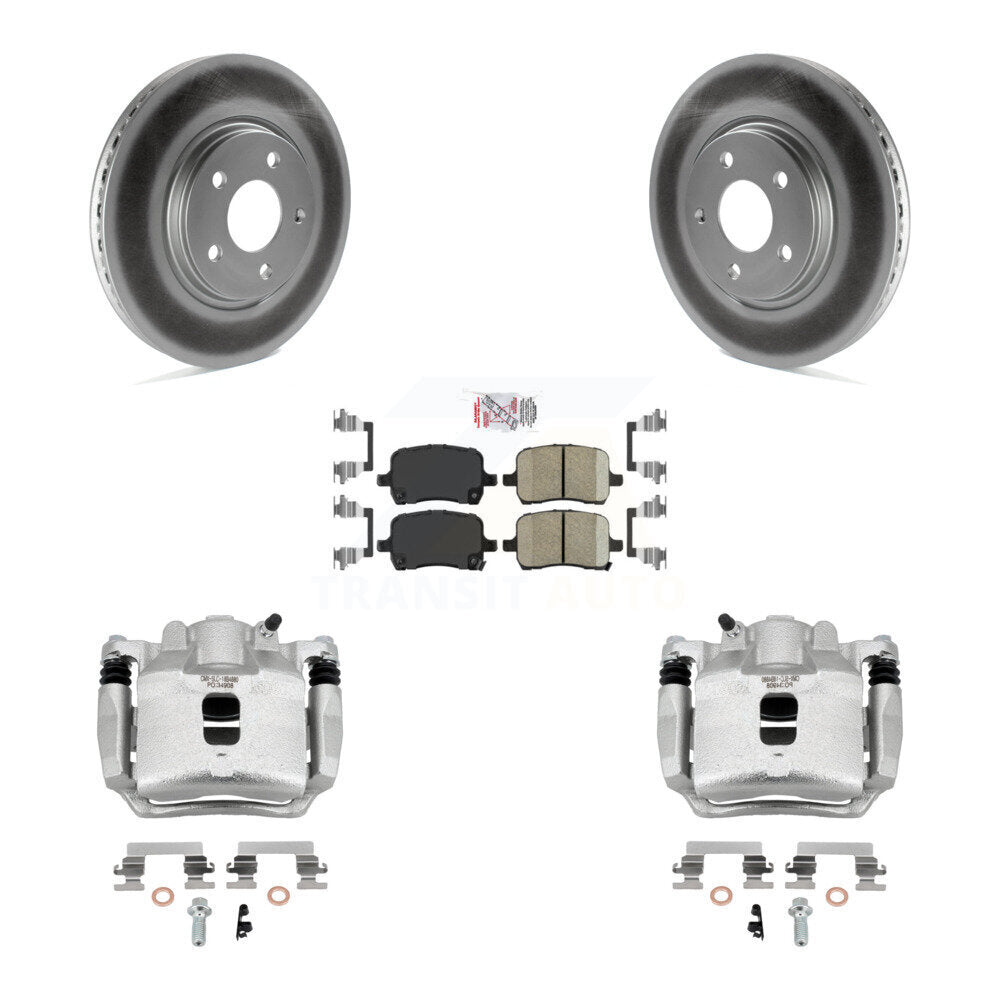 Front Brake Caliper Coat Rotor Ceramic Pad Kit For Pontiac Pursuit With Rear Disc Brakes KCG-100280N