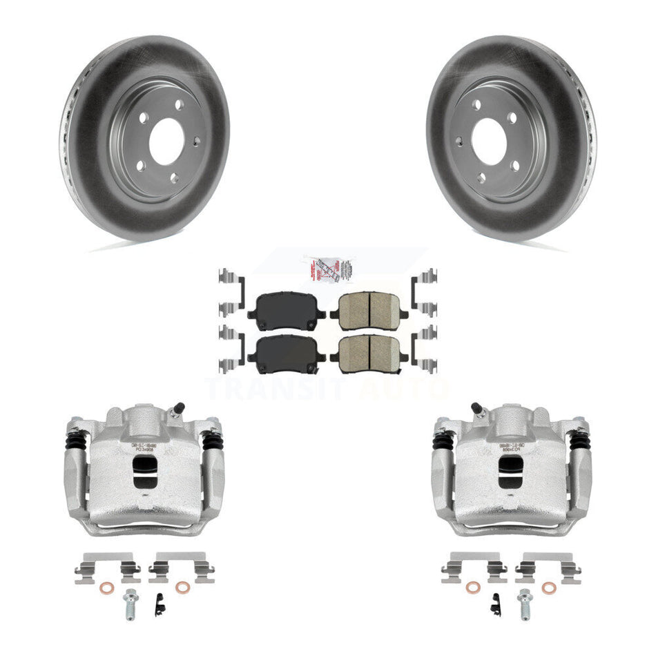 Front Brake Caliper Coat Rotor Ceramic Pad Kit For Pontiac Pursuit With Rear Disc Brakes KCG-100280N
