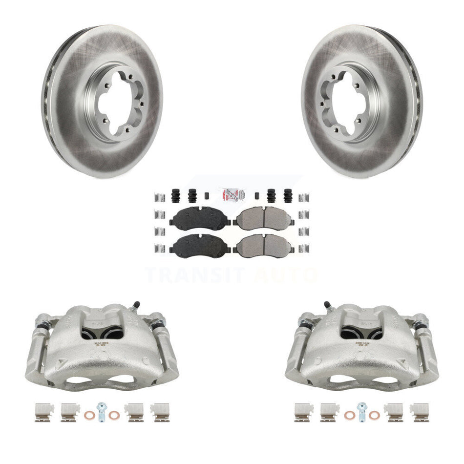 Front Brake Caliper Coat Rotors & Semi-Metallic Pad Kit For Ford Transit-250 Transit-150 KCG-100281N
