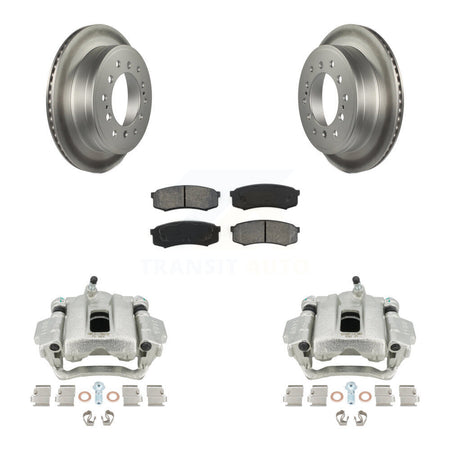 Rear Disc Brake Caliper Coated Rotors And Semi-Metallic Pads Kit For Toyota 4Runner Lexus GX460 KCG-100281S by Transit Auto