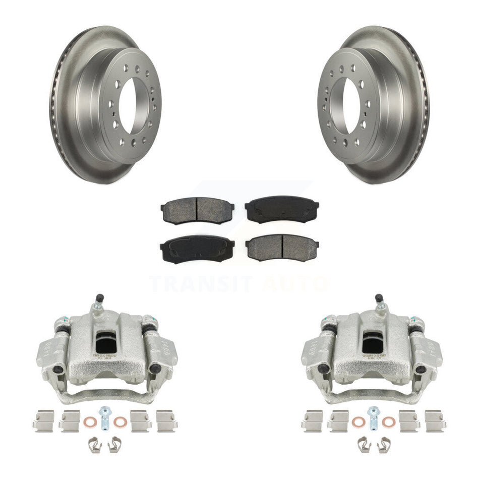Rear Disc Brake Caliper Coated Rotors And Semi-Metallic Pads Kit For Toyota 4Runner Lexus GX460 KCG-100281S