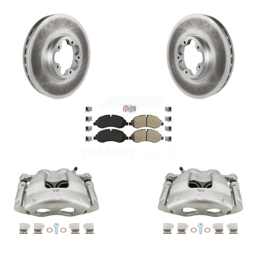 Front Brake Caliper Coat Rotors & Semi-Metallic Pad Kit For Ford Transit-250 Transit-150 KCG-100282N