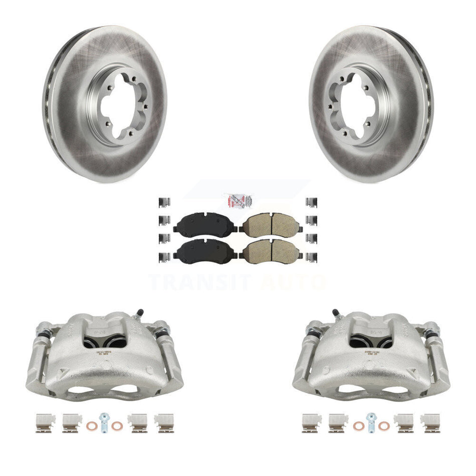 Front Brake Caliper Coat Rotors & Semi-Metallic Pad Kit For Ford Transit-250 Transit-150 KCG-100282N