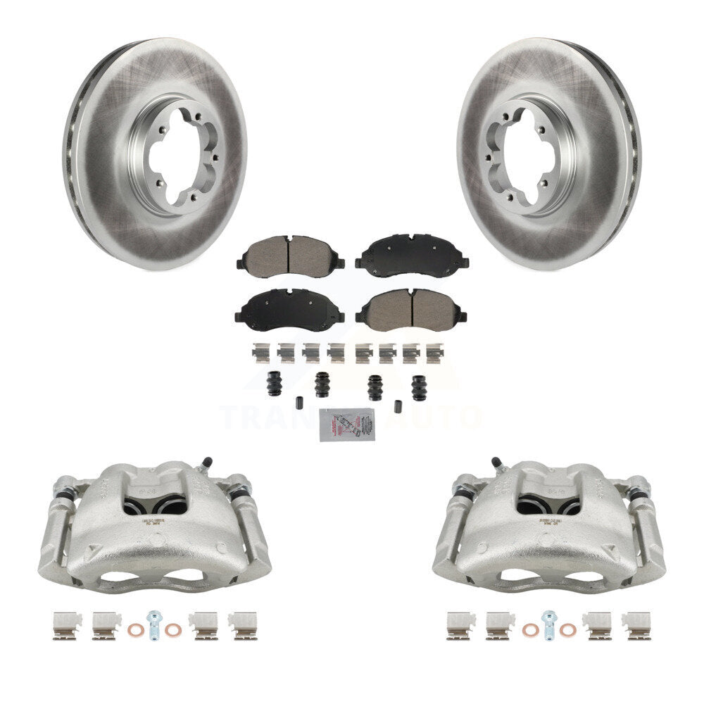 Front Brake Caliper Coat Rotors & Semi-Metallic Pad Kit For Ford Transit-250 Transit-150 KCG-100283N