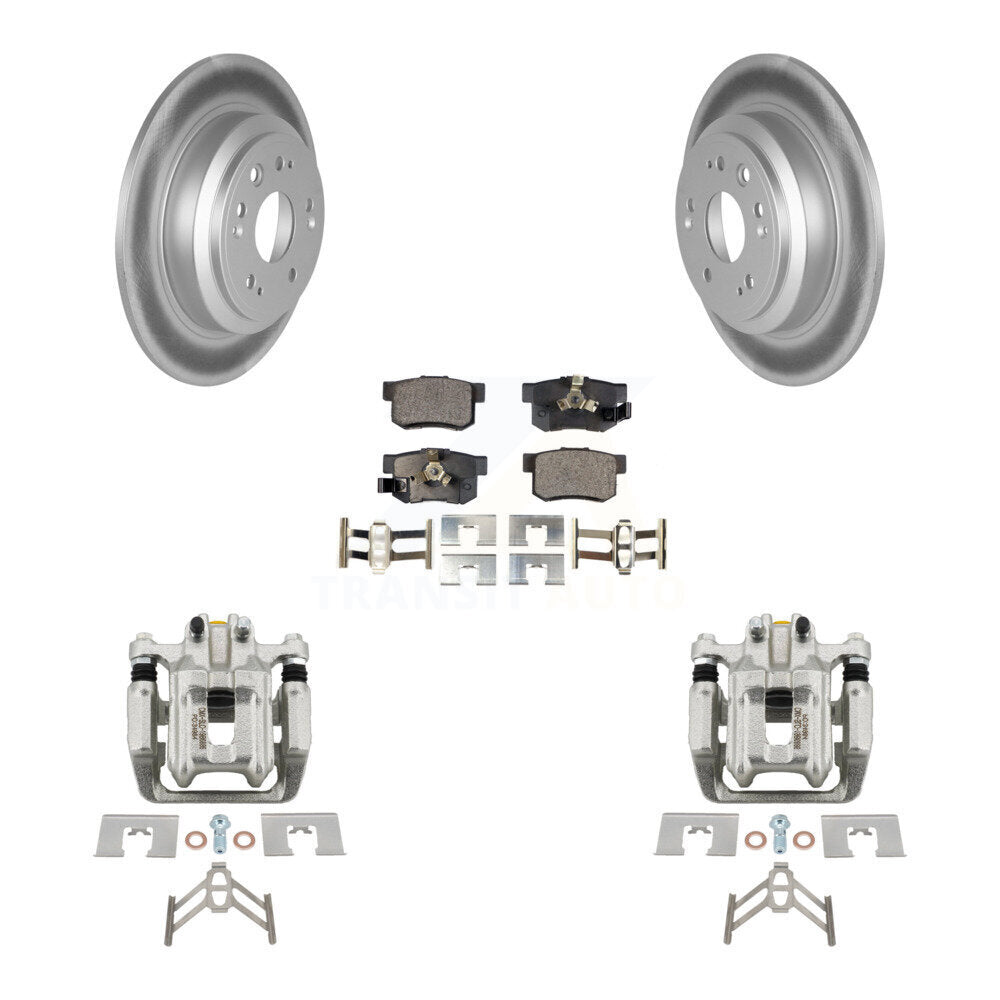 Rear Disc Brake Caliper Coat Rotor & Semi-Metallic Pad Kit For 2012-2015 Honda Crosstour KCG-100283P