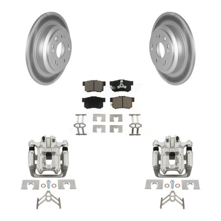Rear Disc Brake Caliper Coated Rotors And Ceramic Pads Kit For 2012-2015 Honda Crosstour KCG-100284C