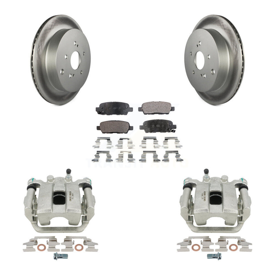 Rear Disc Brake Caliper Coated Rotors And Semi-Metallic Pads Kit For 2009-2013 Suzuki Grand Vitara KCG-100285P