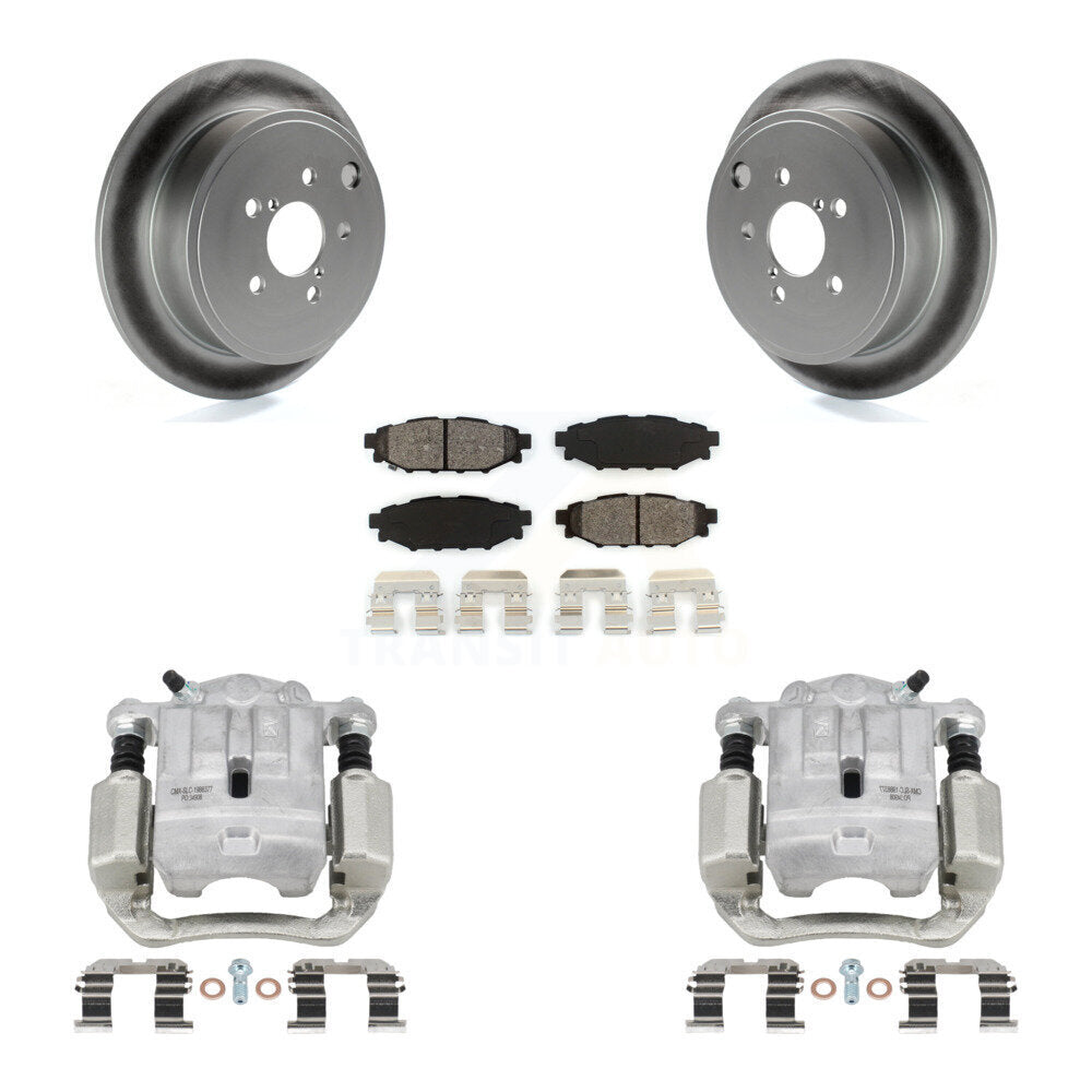 Rear Disc Brake Caliper Coated Rotors And Semi-Metallic Pads Kit For Subaru Legacy KCG-100285S