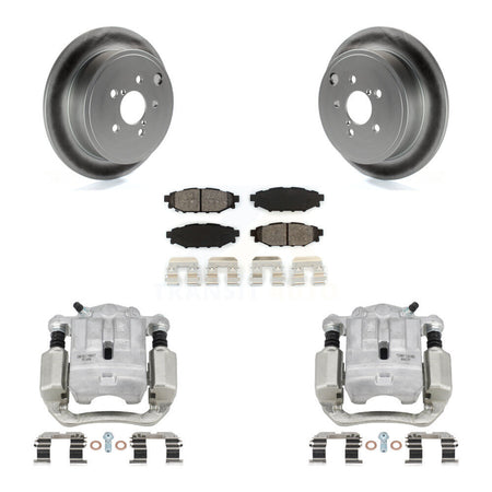 Rear Disc Brake Caliper Coated Rotors And Semi-Metallic Pads Kit For Subaru Legacy KCG-100285S