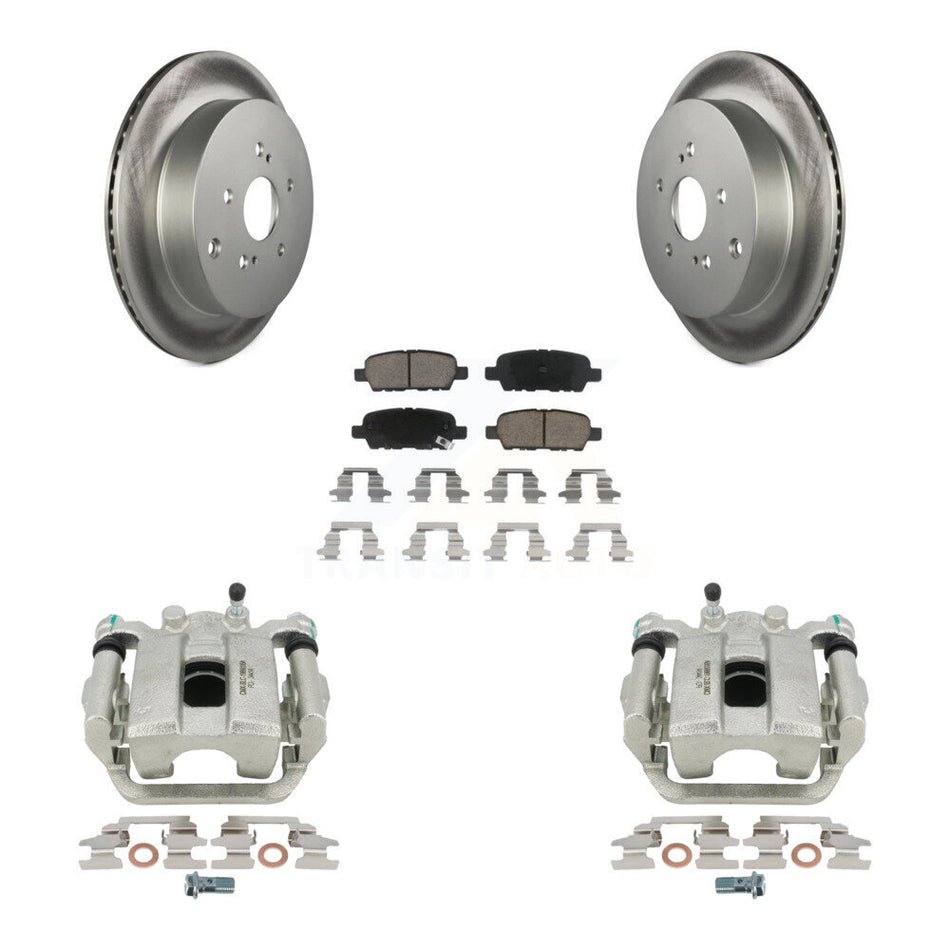 Rear Disc Brake Caliper Coated Rotors And Ceramic Pads Kit For 2009-2013 Suzuki Grand Vitara KCG-100286C by Transit Auto