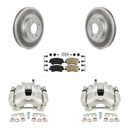 Front Disc Brake Caliper Coated Rotors And Ceramic Pads Kit For Hyundai Accent Kia Rio KCG-100287N by Transit Auto