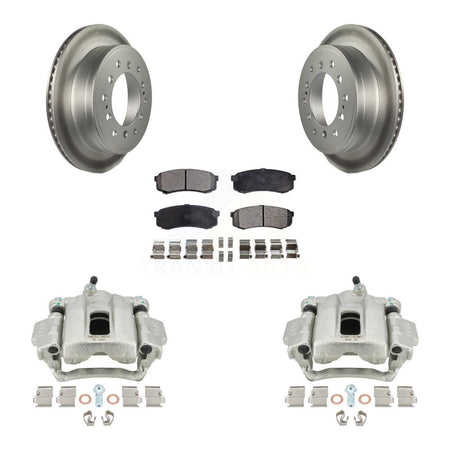 Rear Disc Brake Caliper Coated Rotors And Semi-Metallic Pads Kit For 2010-2014 Toyota FJ Cruiser KCG-100288P by Transit Auto