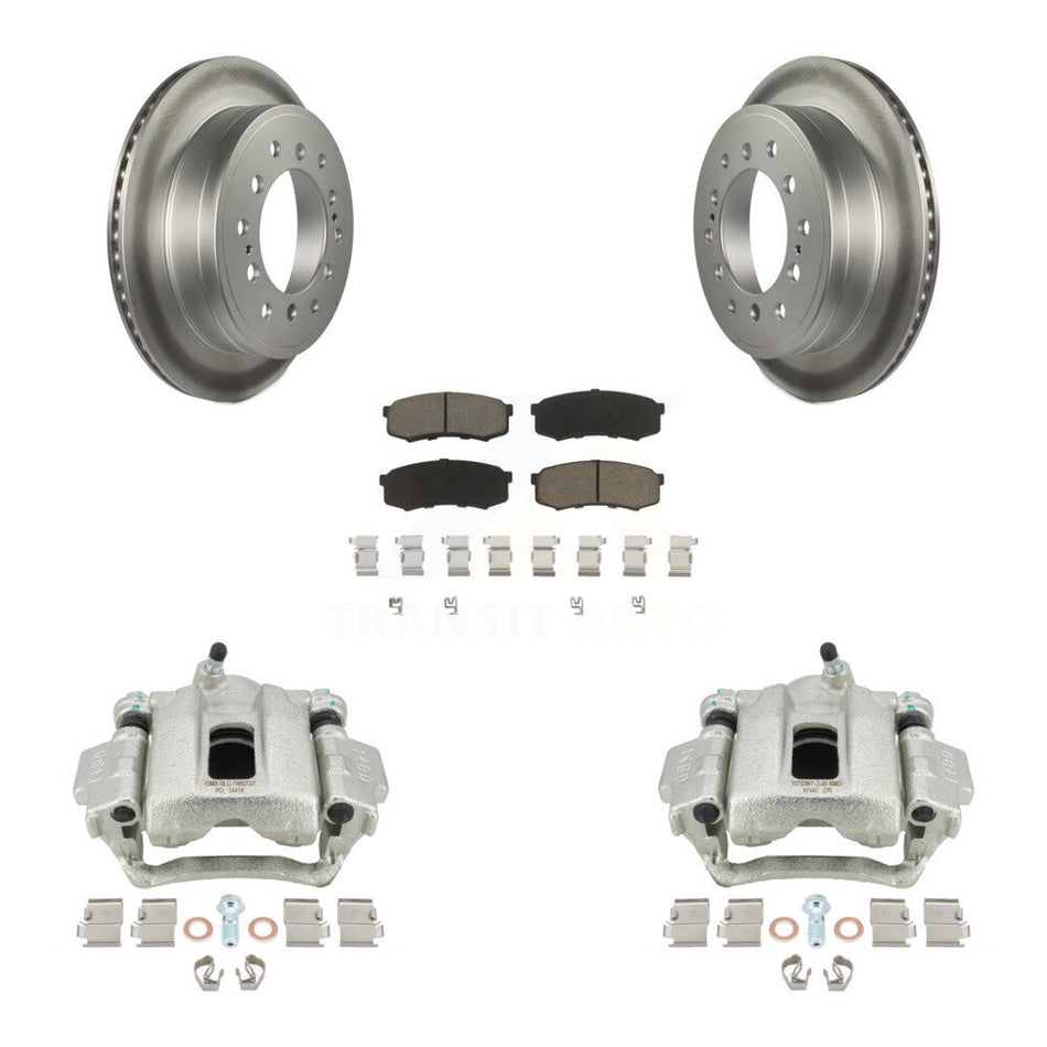 Rear Disc Brake Caliper Coated Rotors And Ceramic Pads Kit For 2010-2014 Toyota FJ Cruiser KCG-100289C