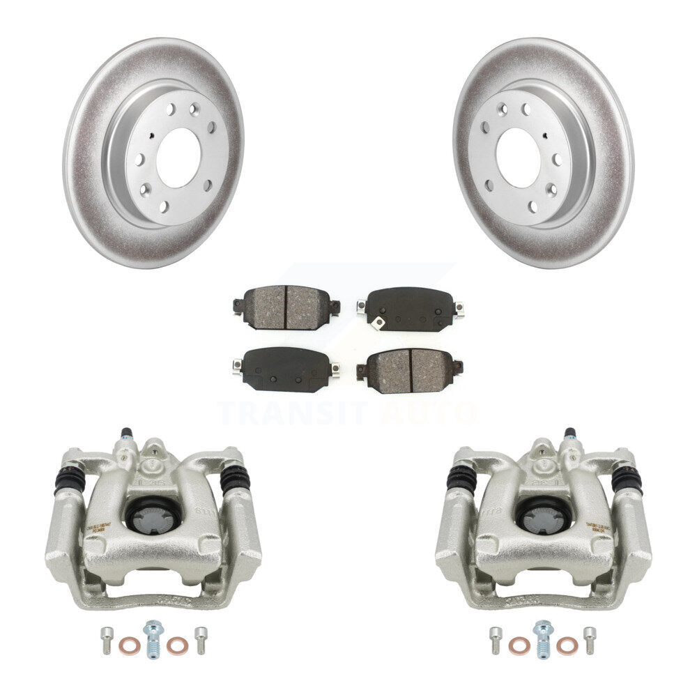 Rear Disc Brake Caliper Coated Rotors And Semi-Metallic Pads Kit For Mazda 3 Sport KCG-100289S