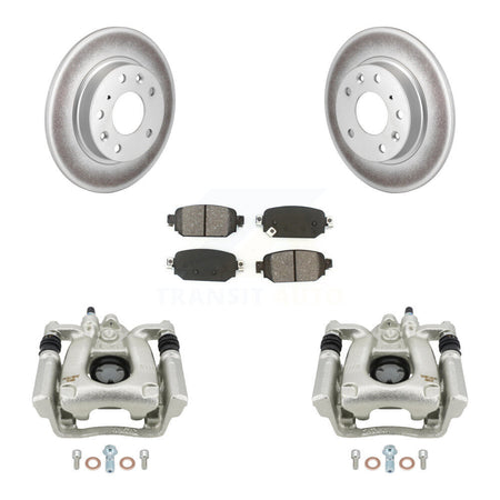 Rear Disc Brake Caliper Coated Rotors And Semi-Metallic Pads Kit For Mazda 3 Sport KCG-100289S