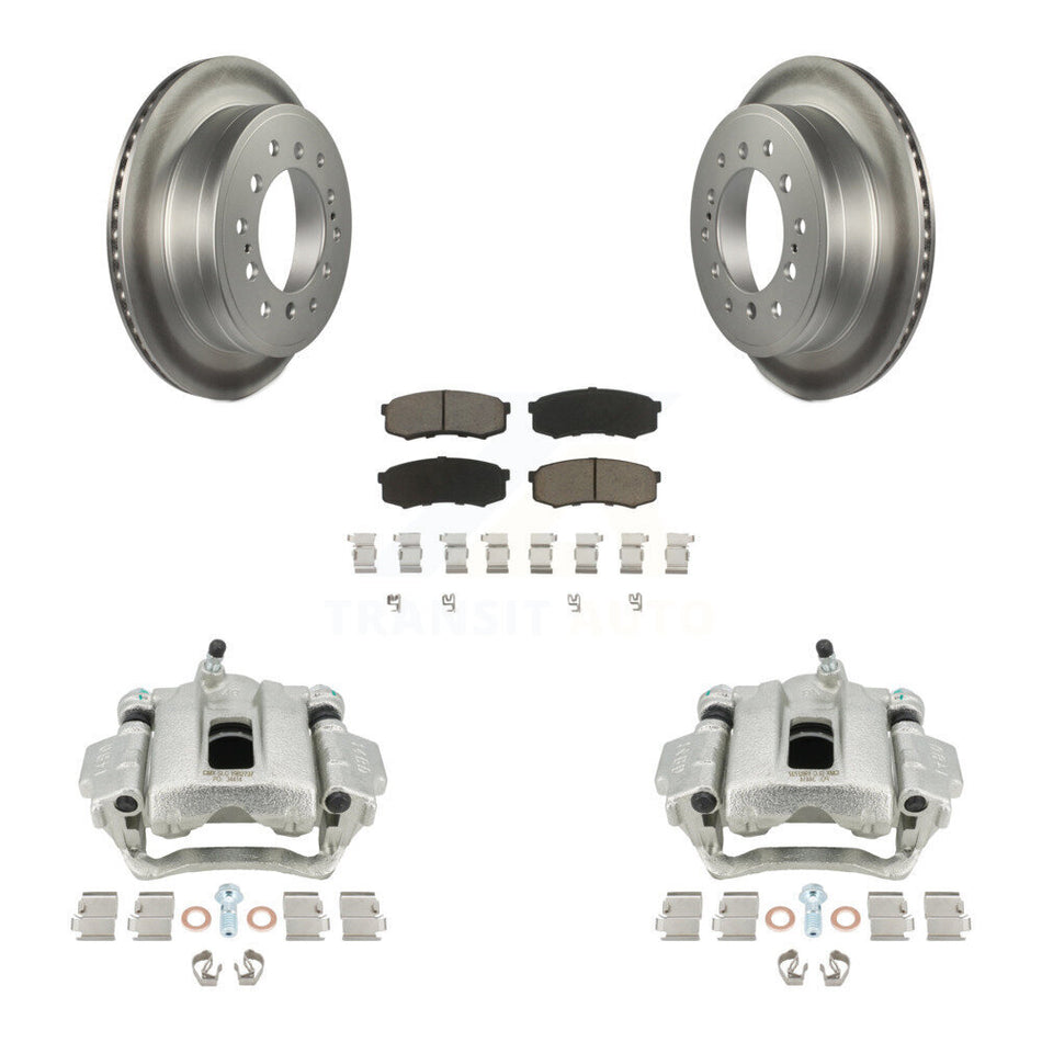 Rear Disc Brake Caliper Coated Rotors And Ceramic Pads Kit For Toyota 4Runner Lexus GX460 KCG-100290C by Transit Auto