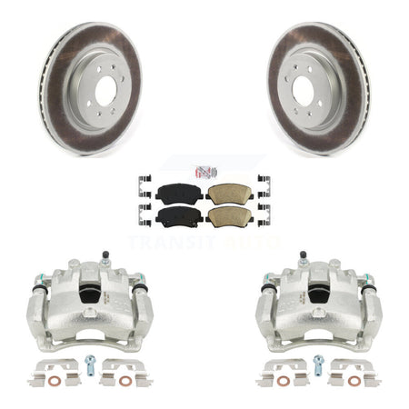 Front Disc Brake Caliper Coated Rotors And Ceramic Pads Kit For Kia Rio KCG-100290N by Transit Auto