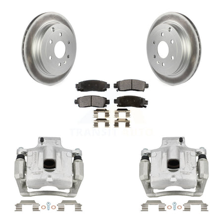 Rear Brake Caliper Coat Rotor And Ceramic Pad Kit For GMC Acadia Buick Enclave Chevrolet KCG-100290T