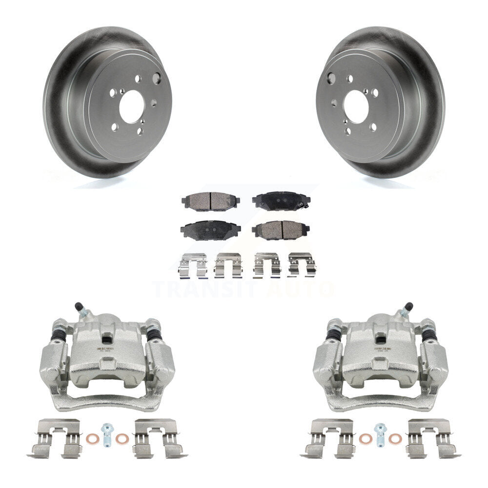 Rear Disc Brake Caliper Coat Rotor Semi-Metallic Pad Kit For Subaru Impreza Forester WRX KCG-100291P
