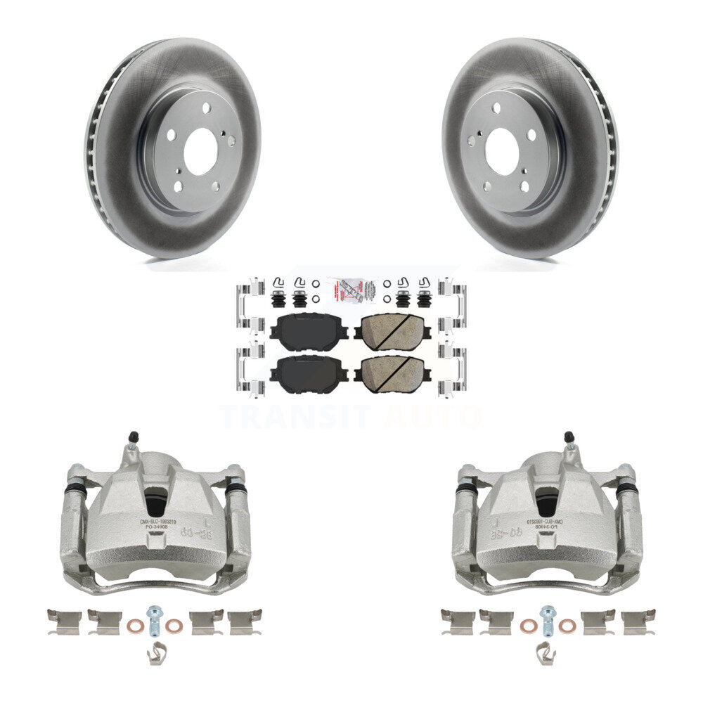 Front Brake Caliper Coat Rotors Ceramic Pad Kit For 2014 Lexus IS250 Base with Sedan RWD KCG-100295N