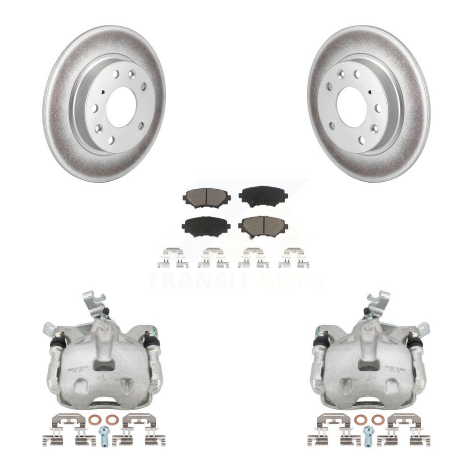 Rear Disc Brake Caliper Coated Rotors And Ceramic Pads Kit For 2014-2016 Mazda 3 Sport Vehicles Manufactured In Japan 2.5L/2.0L KCG-100296C