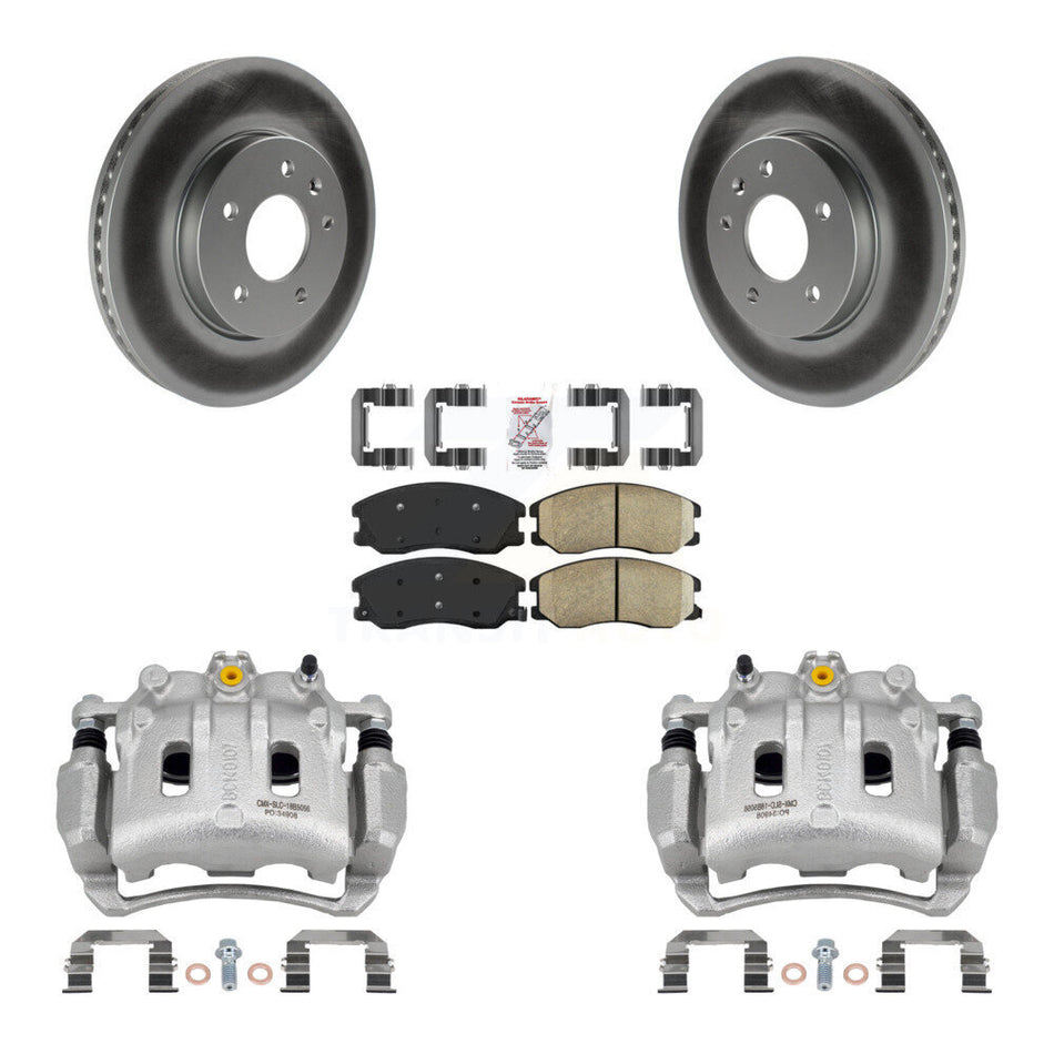 Front Brake Caliper Coat Rotor Ceramic Pad Kit For Chevrolet Equinox Pontiac Torrent Vue KCG-100296N
