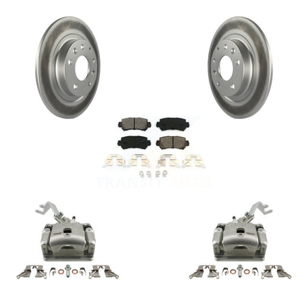Rear Disc Brake Caliper Coated Rotors And Semi-Metallic Pad Kit For 2016-2018 Mazda CX-3 KCG-100296S