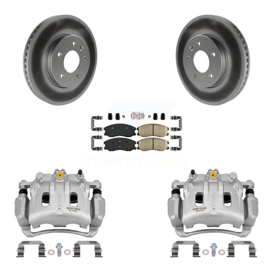 Front Brake Caliper Coat Rotor Ceramic Pad Kit For Chevrolet Equinox Pontiac Torrent Vue KCG-100297N