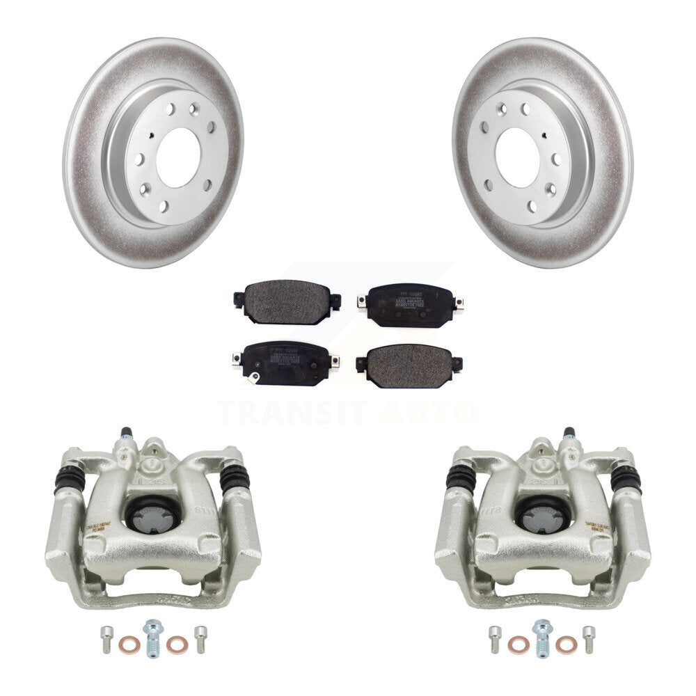 Rear Disc Brake Caliper Coated Rotors And Semi-Metallic Pads Kit For Mazda 3 Sport KCG-100297P